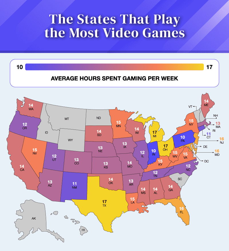 State that play the most video games